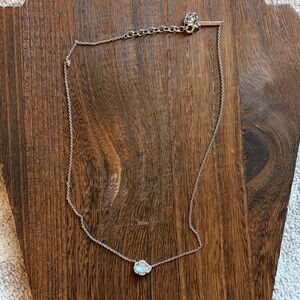 Kendra Scott silver & iridescent abalone necklace